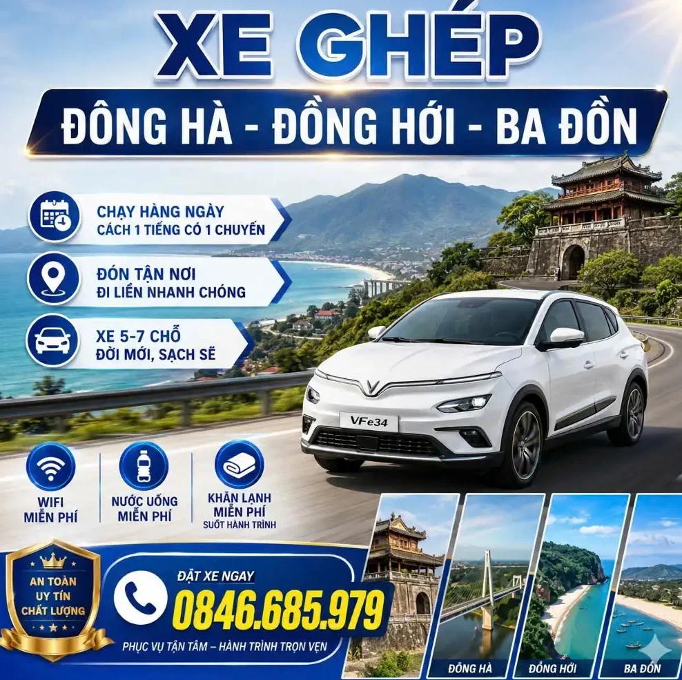 xe ghép đông hà đồng hới