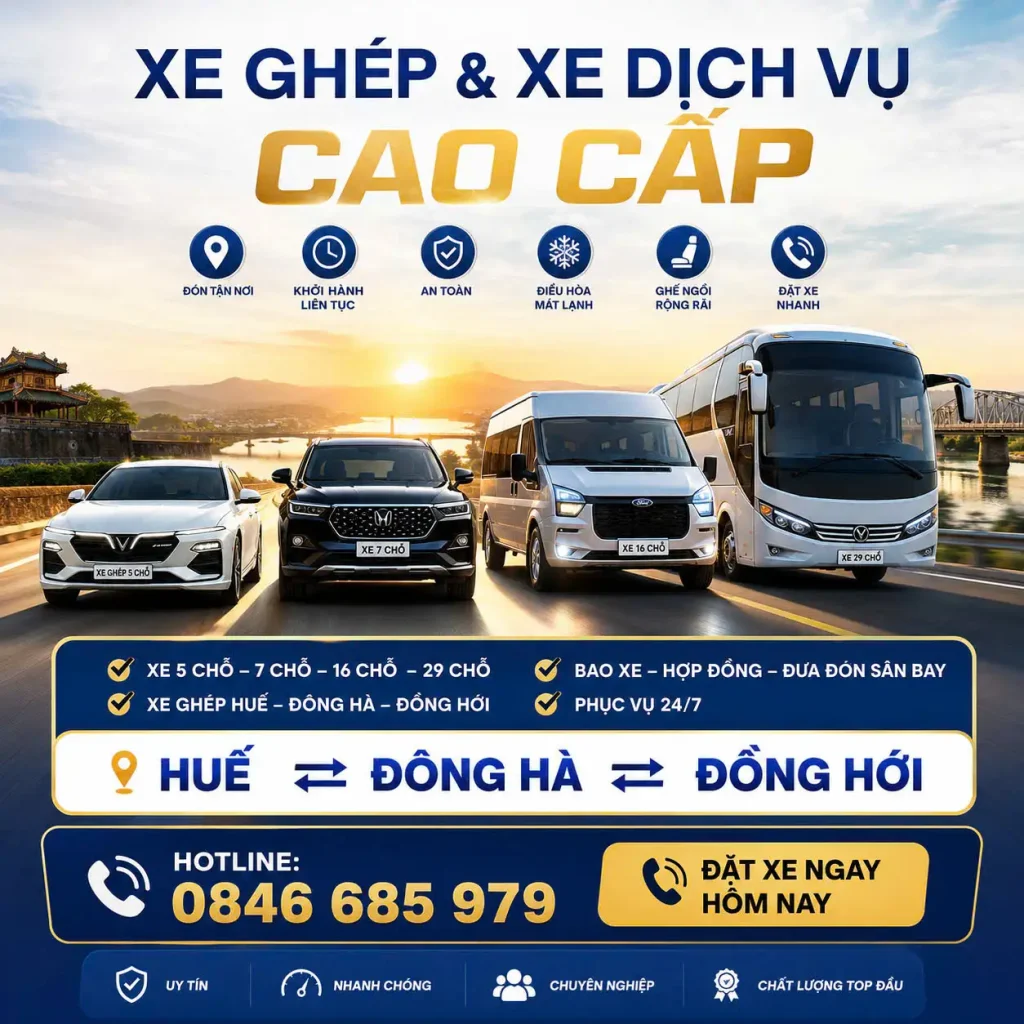Liên Hệ Đặt Xe Xe Ghép Đông Hà | Hotline 0846.685.979
