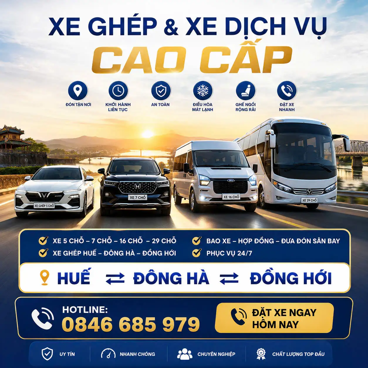 Liên Hệ Đặt Xe Xe Ghép Đông Hà | Hotline 0846.685.979