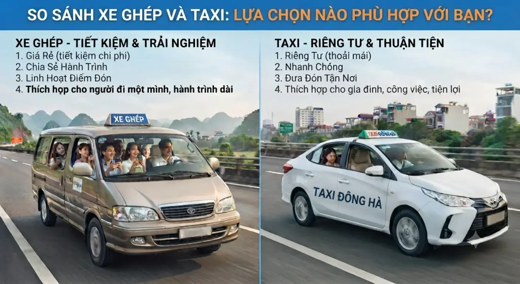 So Sánh Xe Ghép Và Taxi: Nên Chọn Dịch Vụ Nào Khi Đi Từ Đông Hà Đến Đồng Hới?