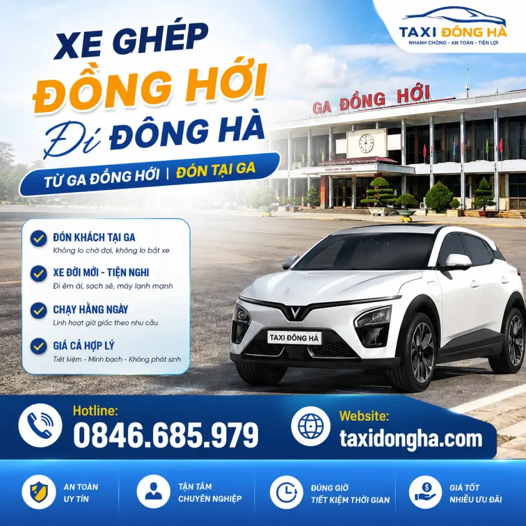 Xe Ghép Đồng Hới Đi Đông Hà Từ Ga Đồng Hới | Đón Tại Ga