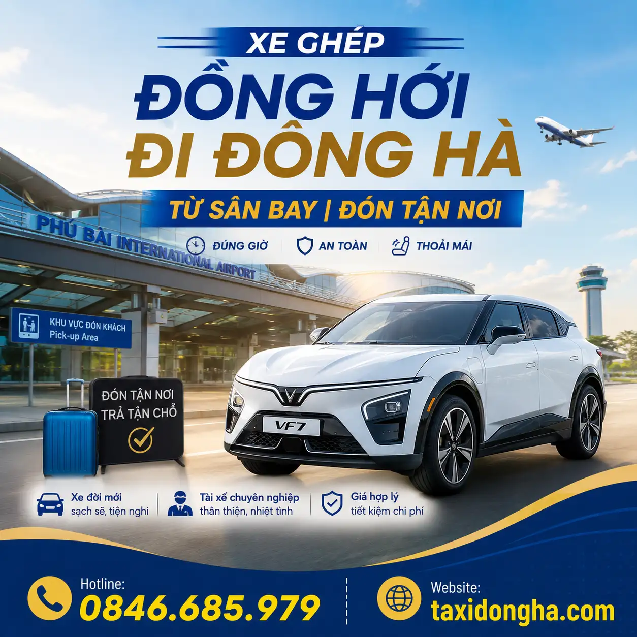 Xe Ghép Đồng Hới Đi Đông Hà Từ Sân Bay | Đón Tận Nơi