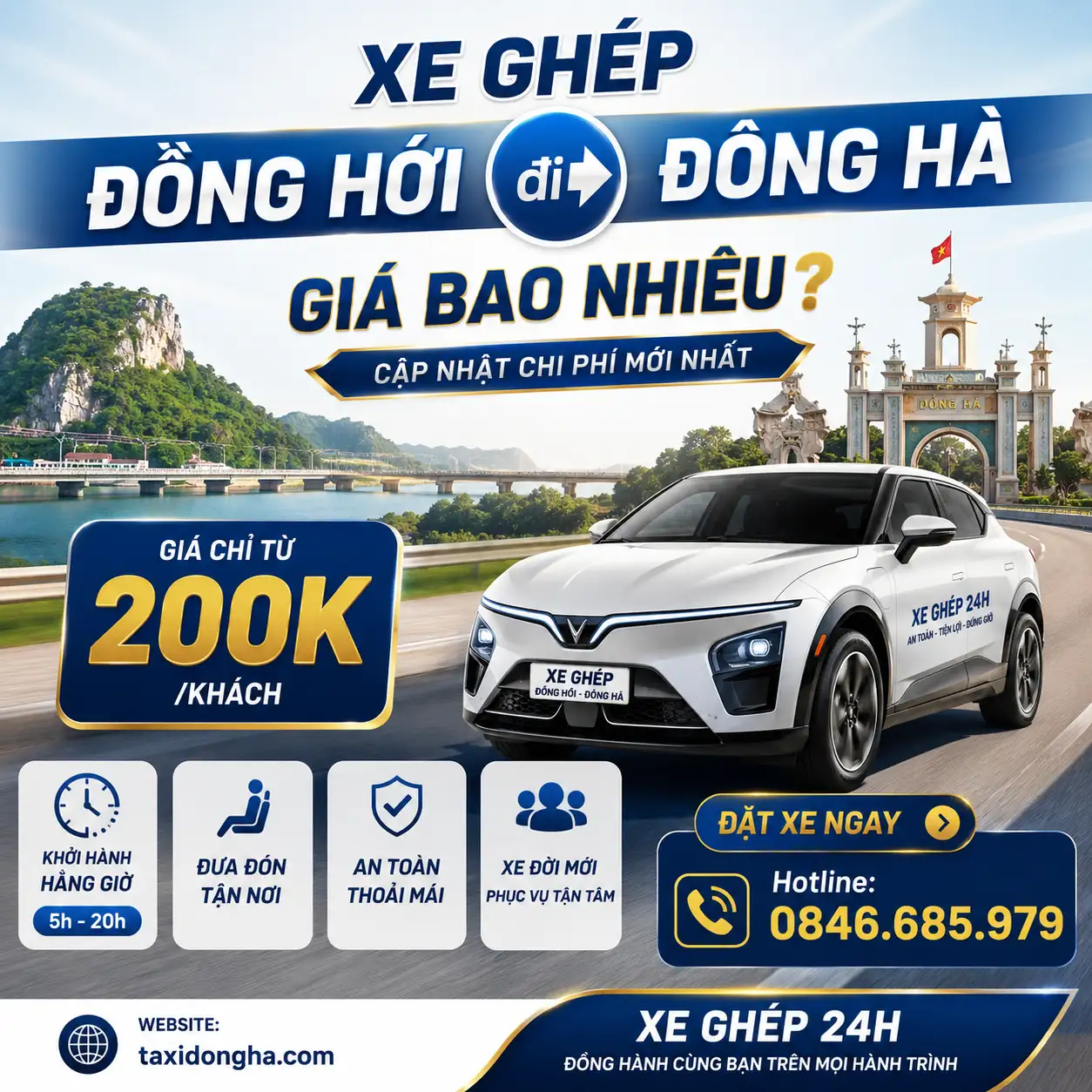 Xe Ghép Đông Hà Đi Đồng Hới | Đón Tận Nơi, Trả Tận Chỗ