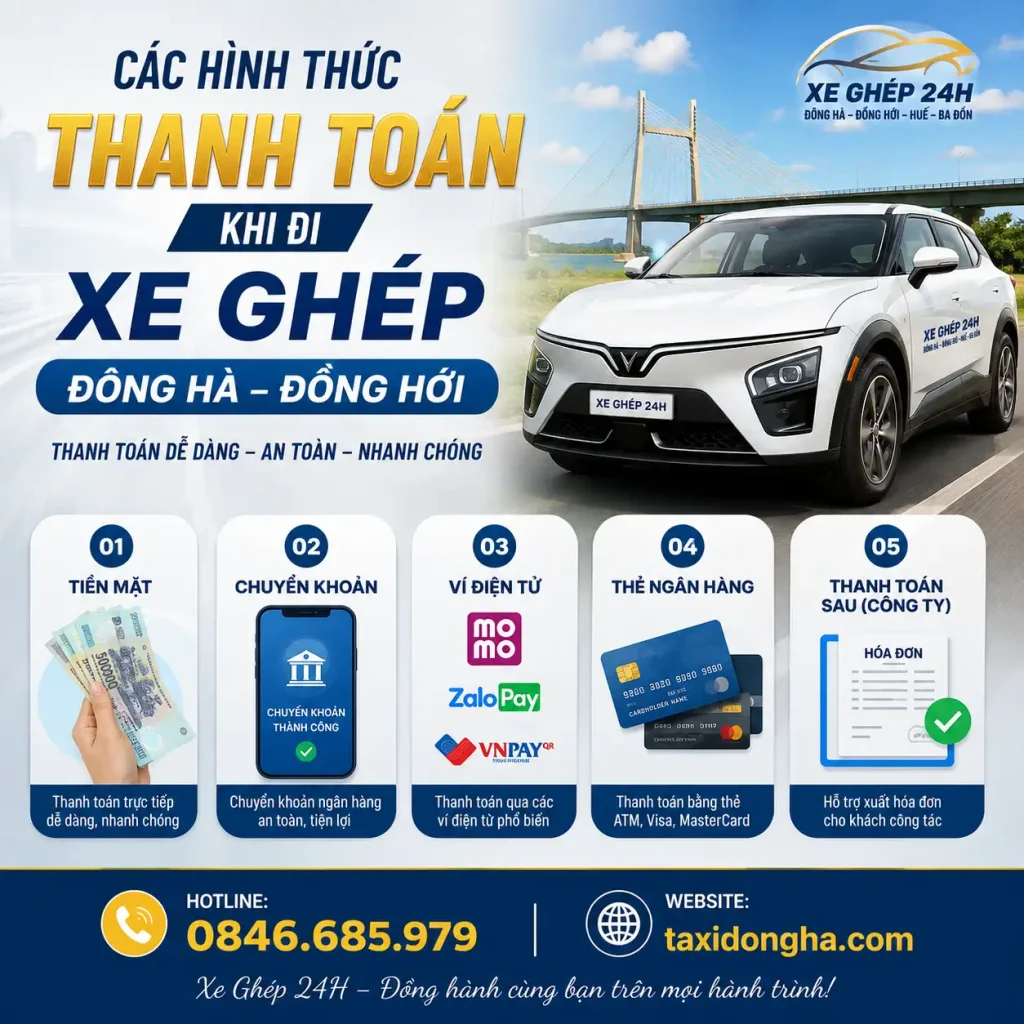 Các Hình Thức Thanh Toán Khi Đi Xe Ghép Đông Hà – Đồng Hới
