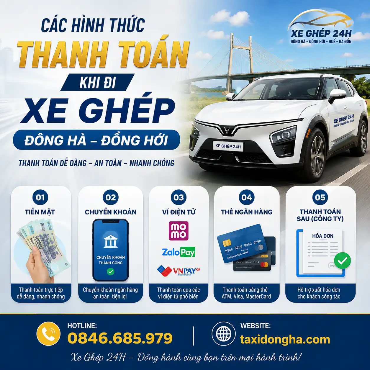 Các Hình Thức Thanh Toán Khi Đi Xe Ghép Đông Hà – Đồng Hới
