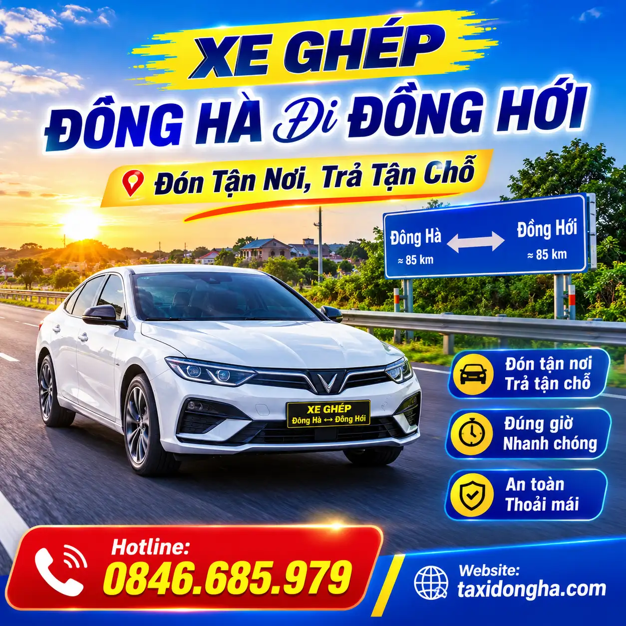 Xe Ghép Đông Hà Đi Đồng Hới | Đón Tận Nơi, Trả Tận Chỗ