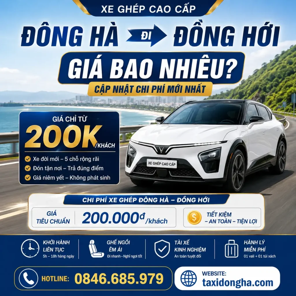 Xe Ghép Đông Hà Đi Đồng Hới Giá Bao Nhiêu? | Cập Nhật Chi Phí