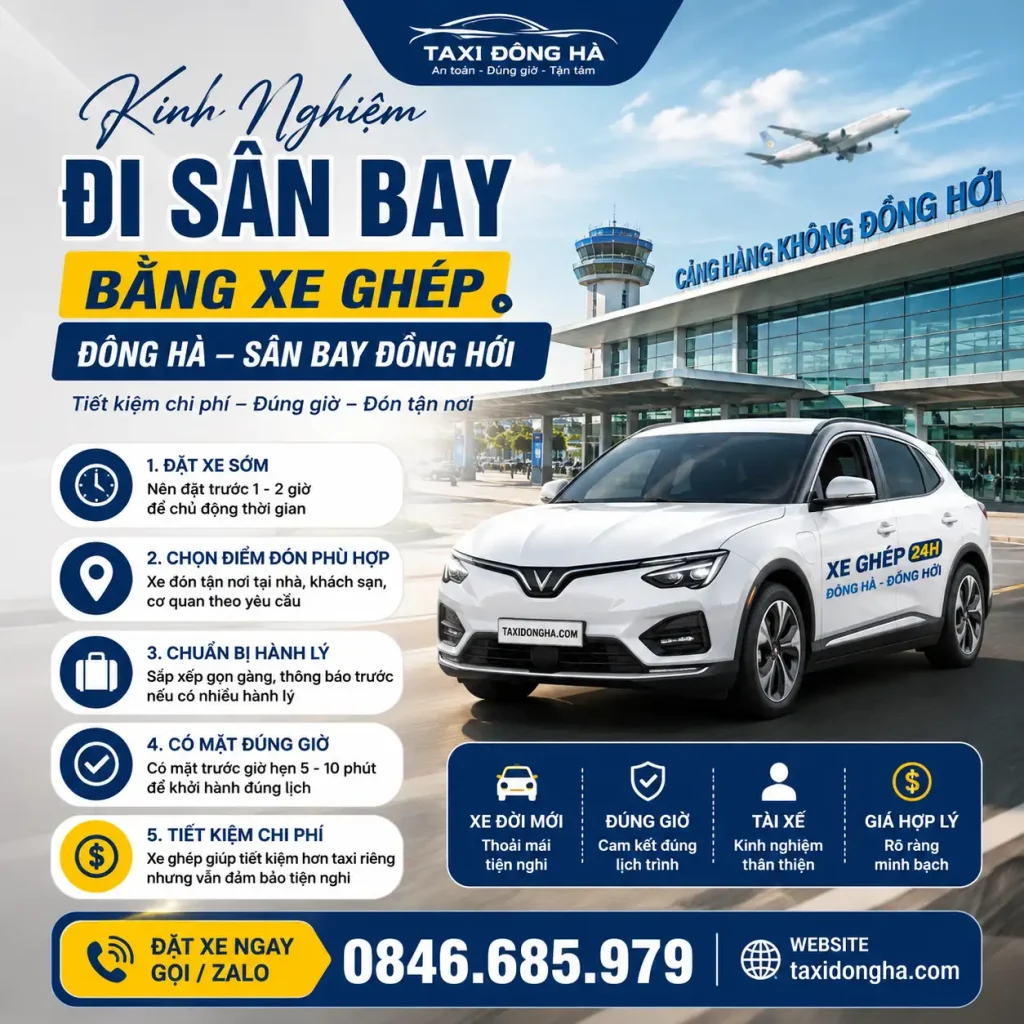 Kinh Nghiệm Đi Sân Bay Bằng Xe Ghép Đông Hà – Sân Bay Đồng Hới