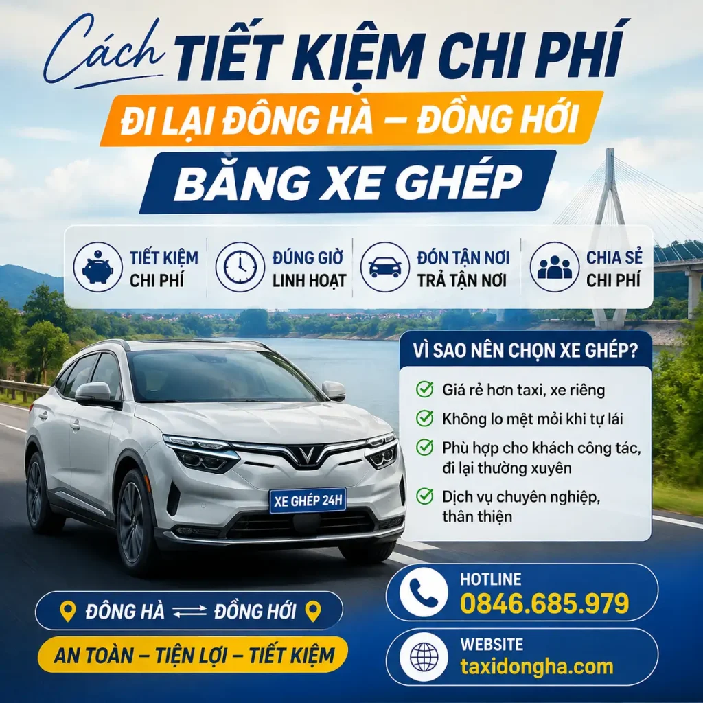 Cách Tiết Kiệm Chi Phí Đi Lại Đông Hà – Đồng Hới Bằng Xe Ghép