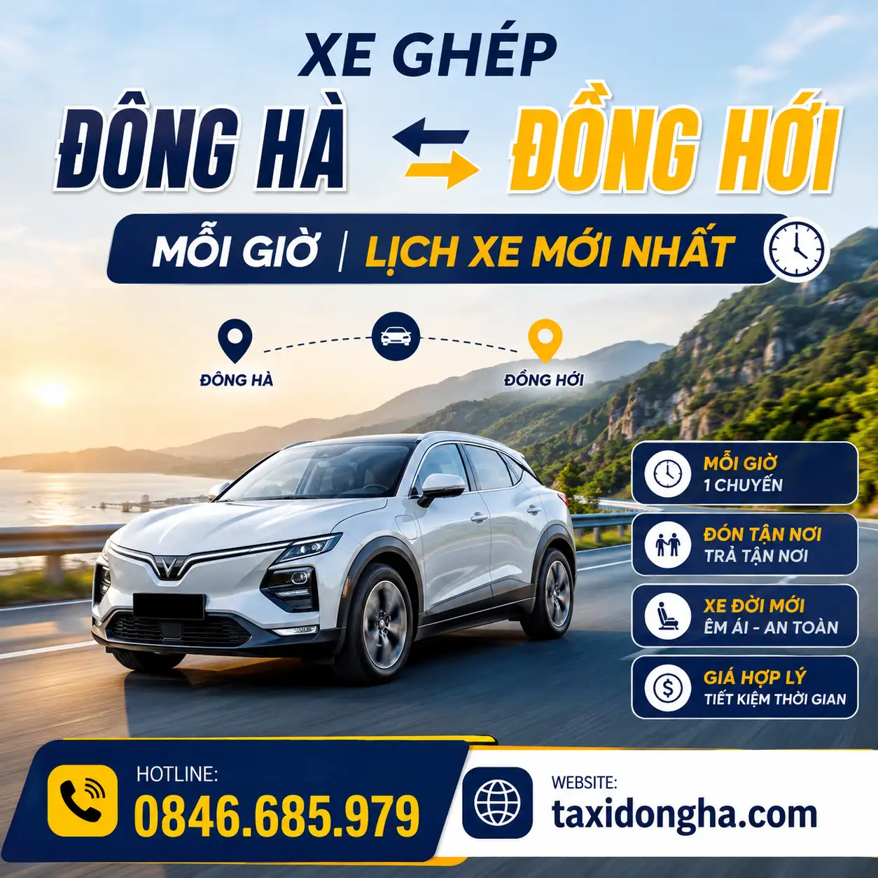 Xe Ghép Đông Hà Đồng Hới Mỗi Giờ | Lịch Xe Mới Nhất
