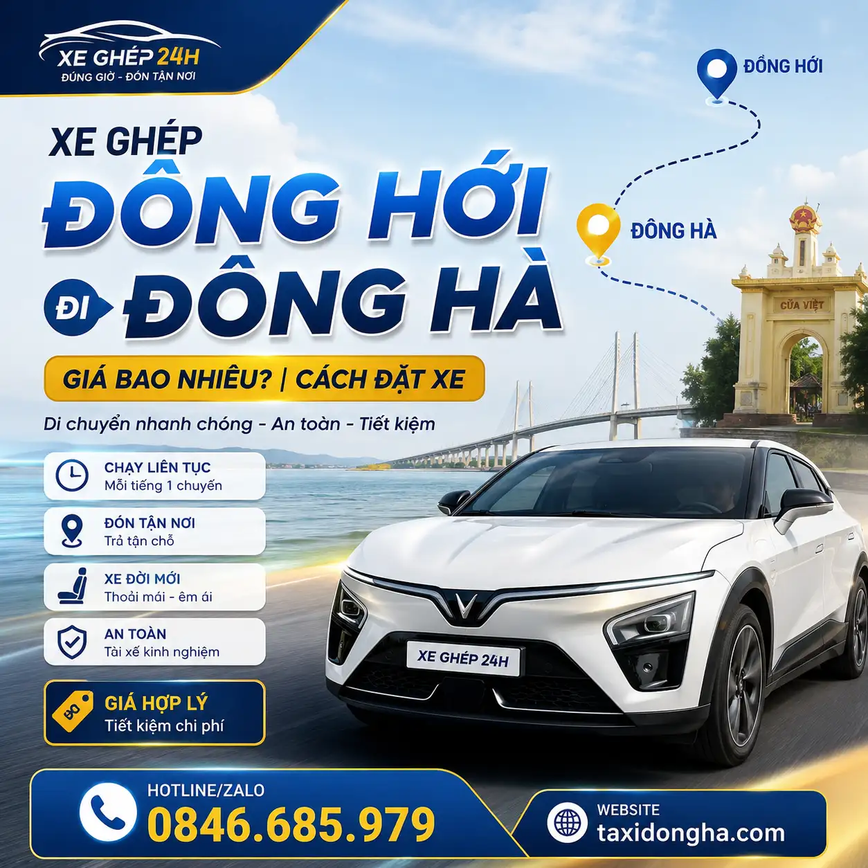Xe Ghép Đồng Hới Đi Đông Hà Giá Bao Nhiêu? | Cách Đặt Xe