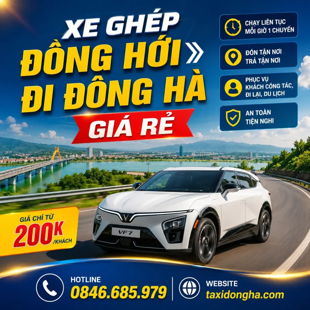 XE GHÉP ĐỒNG HỚI ĐI ĐÔNG HÀ GIÁ RẺ