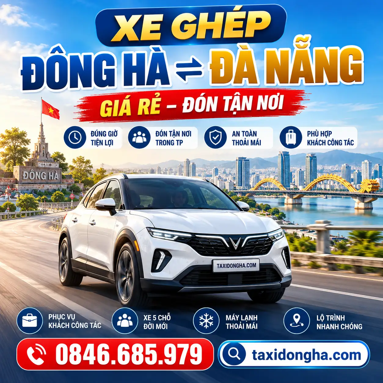 XE GHÉP ĐÔNG HÀ ĐÀ NẴNG GIÁ RẺ – ĐÓN TẬN NƠI | 0846.685.979